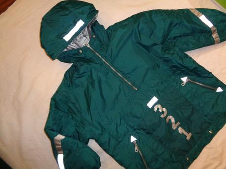 Lahvově zelená zimní bunda - širší 134/140, 134