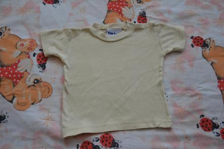 Béžové bavlněné tričko , kr. rukáv, 68