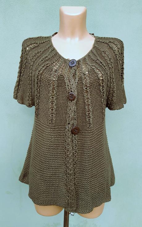 Khaki svetr kardigan vesta biaggini - vel.l, l