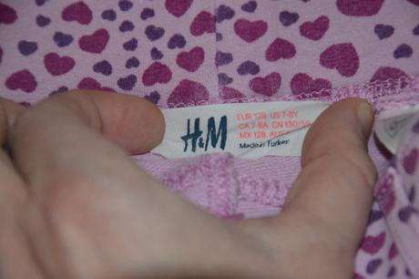 122 128 džegíny legíny džínového typu srdíčkové, h&m,122