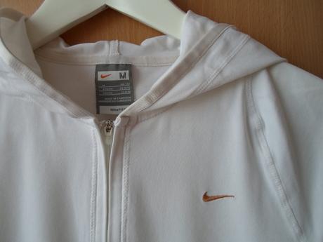 Bílé tričko triko na zip s kapucí nike, nike,m