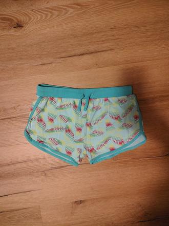 Dívčí kraťasy 146/152 zelené s ananasy, 146
