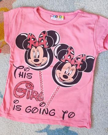 Dětské růžové tričko s minnie, vel. 86-92, 86