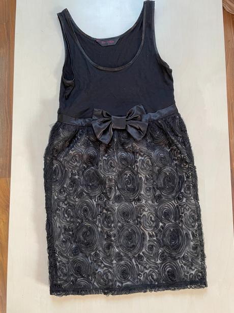 Šaty s mašlí a 3d květy, vel 36/s, i xs miss slefr, miss selfridge,s