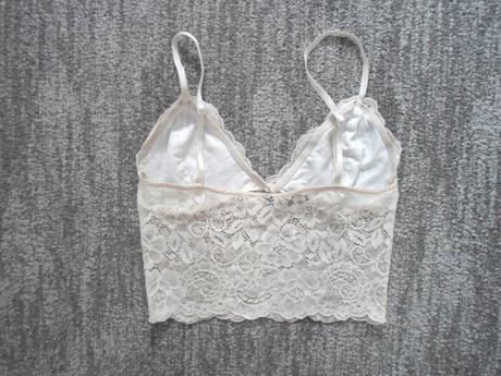 Bílé tričko triko tílko crop top krajkový, calliope,xs