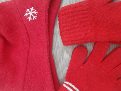 Fleecová čepice, rukavice, 110