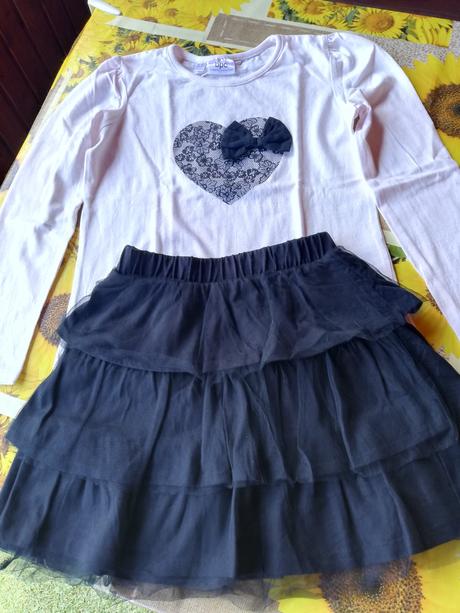 Komplet sváteční - halenka se sukýnkou vel.128/134, bonprix,128