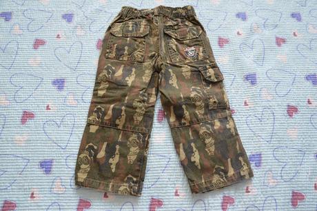 Khaki maskáčové džíny / plátěné kalhoty, kiki&koko,92