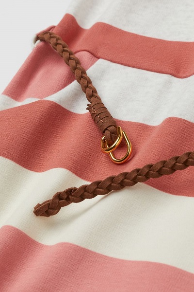 Dívčí pruhované šaty h&m s páskem vel. 134/140, h&m,134 / 140