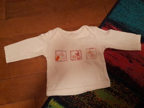 Malé tričko bílé s výšivkami, 56