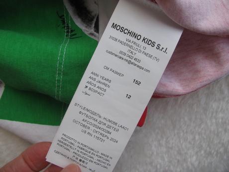 Chlapecké italské fotbalové tričko moschino, moschino,152