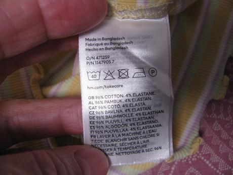 Crop top pružné řádkované tričko h&m, h&m,152