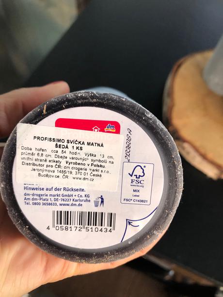 6 svíček mat šedá beton styl podnos advent svícen, 