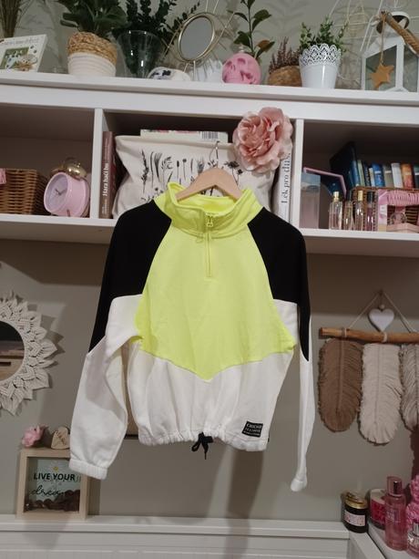 Sportovní neonová mikina, h&m,152