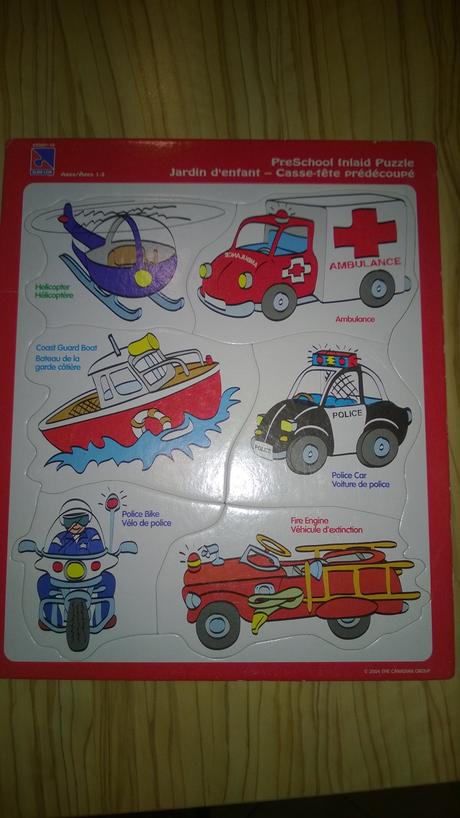 3 x puzzle - auta a lodě, ovoce, balony, 