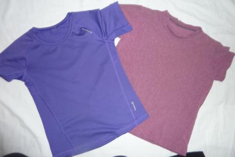 Tričko 2x, 3/4legíny 2x, šusťákové kalhoty vel.122, 122–134