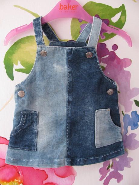 Džínová elastická šatovka v.2-3 měs., f&f,62