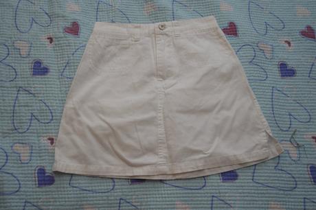 Bílá bavlněná plátěná sukně, girl2girl,116