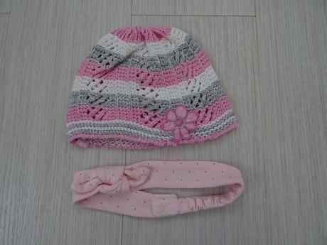 Dívčí háčkovaná čepice + čelenka, 74