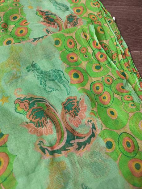 Zelenorůžový dámský šátek, 