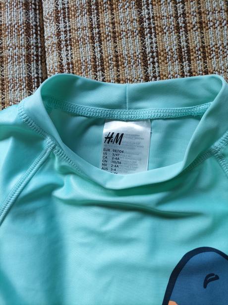 Plavkové triko s uv, h&m,98