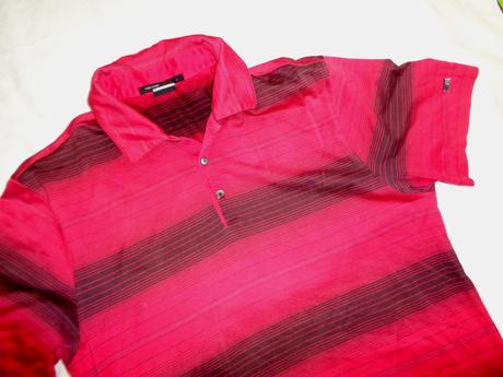 Luxusní pruhované červené tričko s límečkem, nike,m