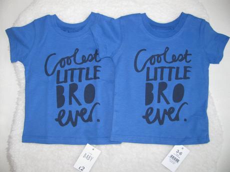 Modré bavlněné trička s nápisem-dvojčata, 68