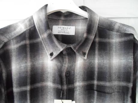 Černá šedá pánská károvaná košile, primark,m