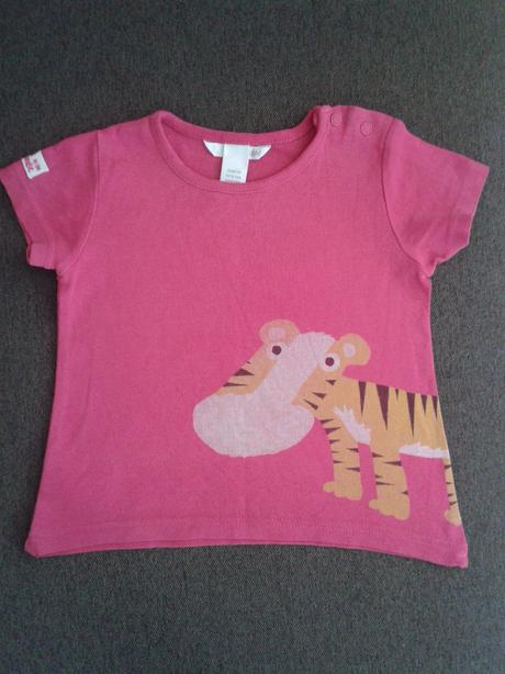 Triko h&m krátký rukáv dívčí vel. 74, h&m,74