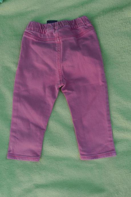 Ruzove dzinove treginy na gumu v pase vel.80 h&m, h&m,80