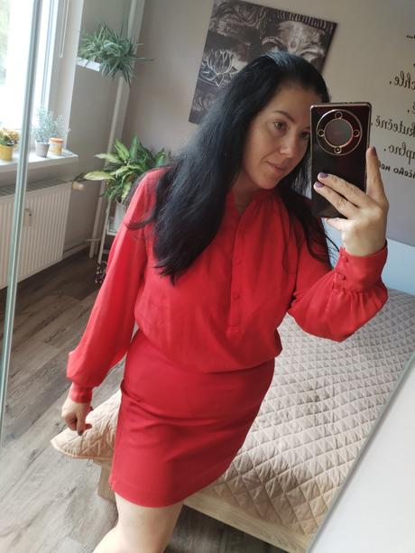 Halenka l xl 40 42 červená, h&m,l