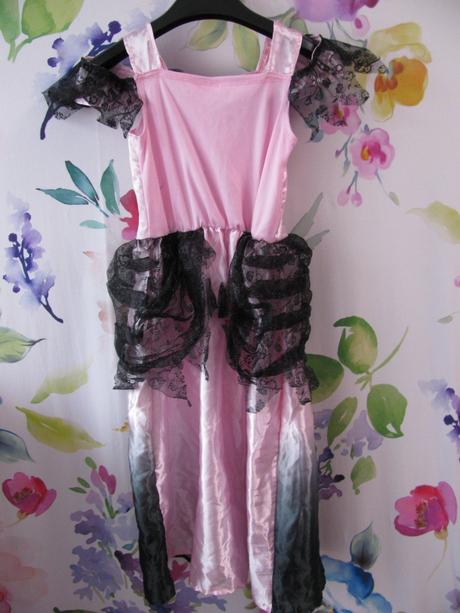 Kostým-šaty růžovo černé,styl westernová tanečnice, 