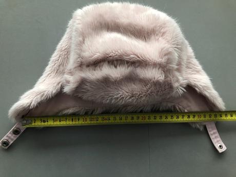 Růžová plyšov ušanka 4-8let 110-128cm zimní čepice, h&m,116
