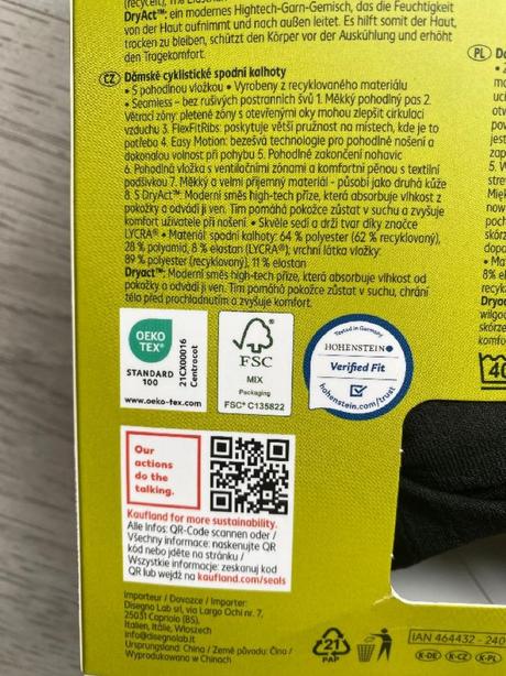 Dámské cyklistické spodní kalhoty vel.m/40/42, 40 / m