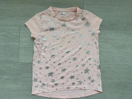 Dívčí tričko růžové s hvězdičkami, vel. 128, pepco,128