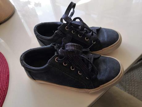 Tenisky třpytky vel 35 22,5 cm kovově modré, 35