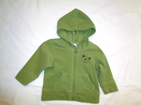 Pěkná zelená flízová mikina s méďou 74/80, 74