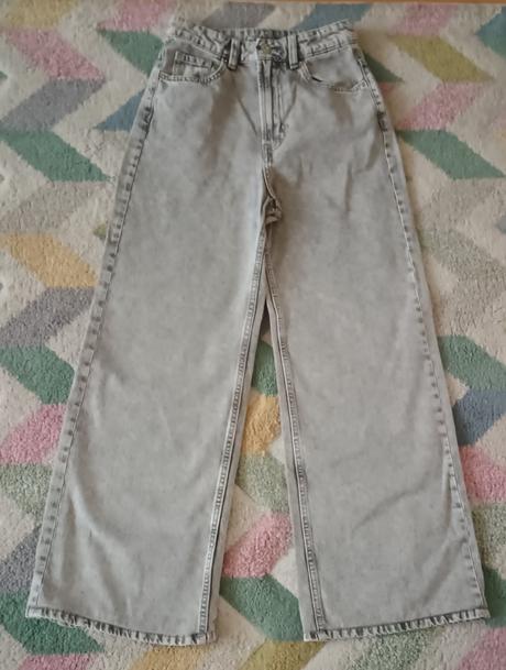 Krásné široké rifle značky h&m vel.152/158, h&m,152