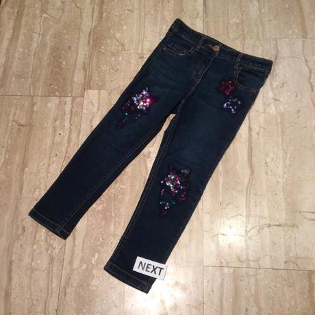 Strečové džíny zdobené flitry zn. next, next,116