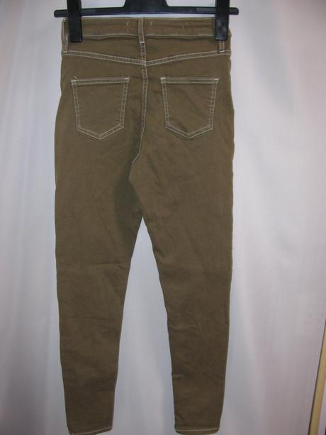 Elastické khaki džíny, skinny vel.36/xs, f&f,xs