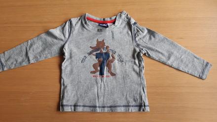 Šedé triko s vlkem 86/92, lupilu,86