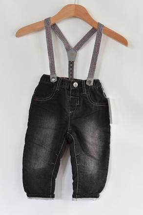 Džíny podšité vel. 9 - 12 m, nutmeg,80