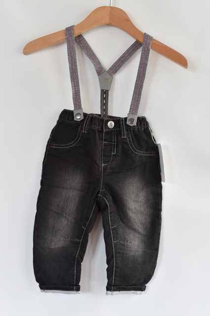 Džíny podšité vel. 9 - 12 m, nutmeg,80