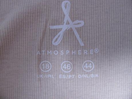 Letní béžové bavlněné žebrované tričko, atmosphere,46