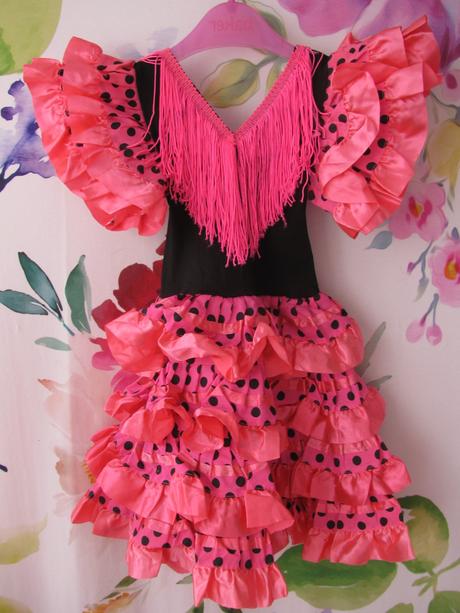 Karneval-růžové šaty španělská tanečnice, 