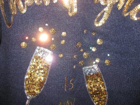 Tmavě modrý svetr s flitry a světýlkama, george,38