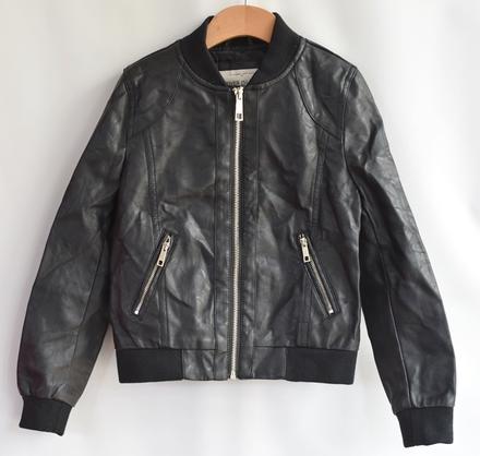 Koženková bunda vel. 7 - 8 let, river island,128