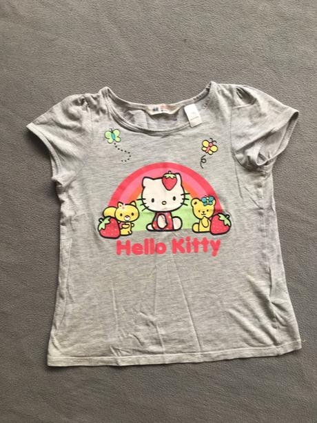 Dívčí triko hello kitty 122-128, h&m,128