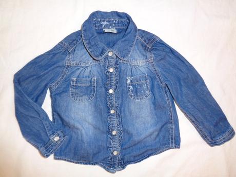 Luxusní riflová košile s volánem - odlehčená rifl, 74