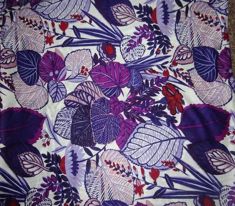 Bavlna+ lycra uplet fialovo černá listy 140 x296, 